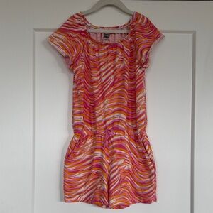 Spotted Zebra Colorful 🦓 Swirl Pattern Romper, Girls Size Large (10), EUC